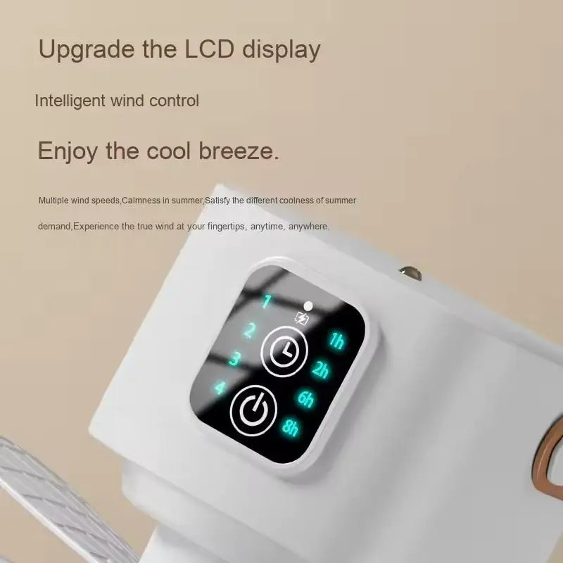 New Portable Rechargeable Ceiling Fan Wireless USB Hanging Fan With Timed remote control for Students Dorm Bed Outdoor Camping