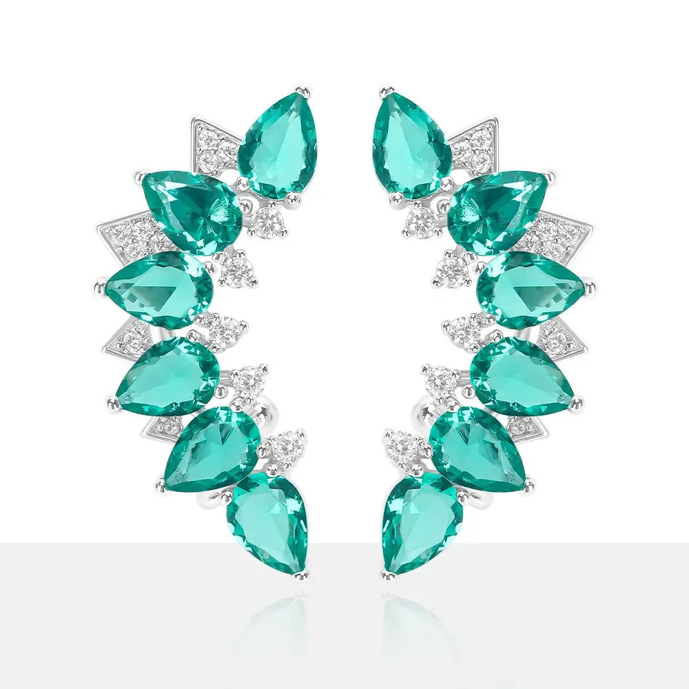 KOSE Retro Ethnic Crystal Earrings Breastplate Cartilage Ladies Earrings Fashion Jewelry Party Daily Clothing Accessories