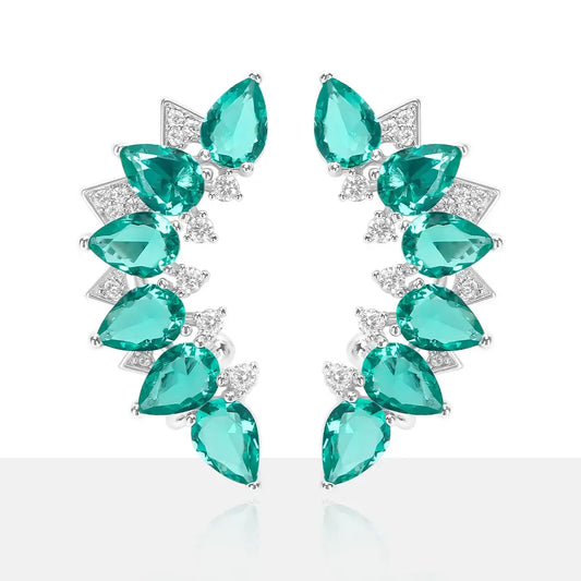 KOSE Retro Ethnic Crystal Earrings Breastplate Cartilage Ladies Earrings Fashion Jewelry Party Daily Clothing Accessories