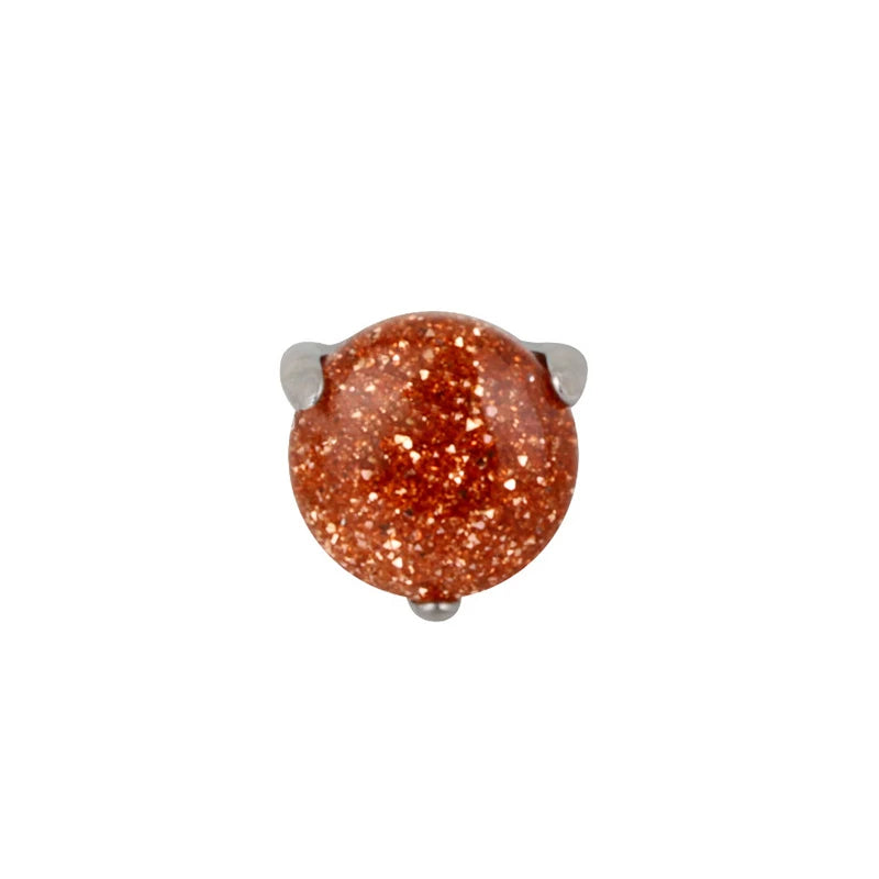 10Pcs G23 Titanium Piercing 3.5mm Natural Stone Ball Ear Nail Lip Stud Tongue Studs Accessories Body Piercing Jewelry Wholesale