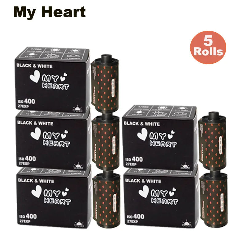 1-10 Rolls Sweetheart Film My Heart 400 Black And White Film 135 Negatives 27Exp Rolls For Kodak Film Camera M35/M38/H35 Film