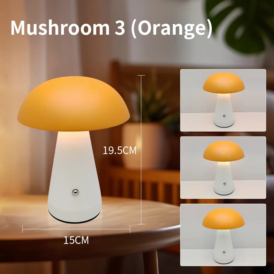 Minimalist Nordic Mushroom LED Desk Lamp Touch Dimming Bedhead Night Light Reading Light Restaurant Bedroom Decorative Lighting
