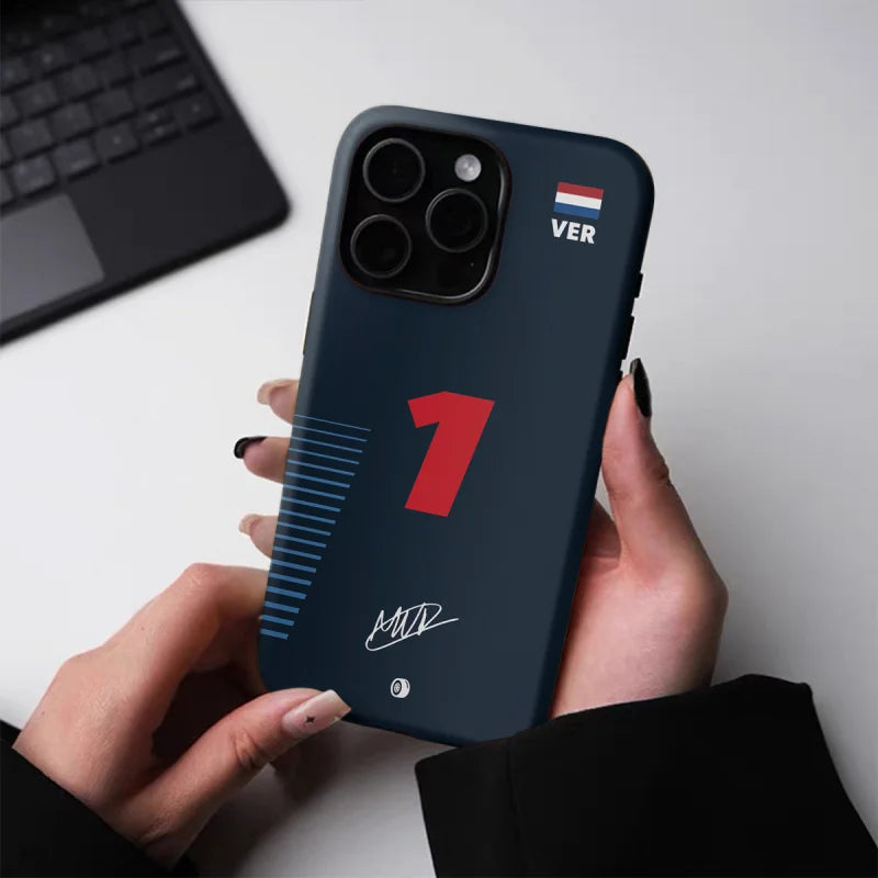 F1 NO.1 simple Phone Case for iPhone16ProMax 15 14 14 12mini 7Plus XR 2in1 tough glossy case