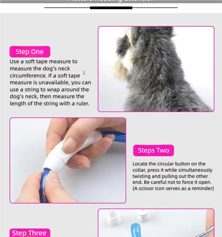 New LED Dog Collar USB Rechargeable，3 Mode Adjustable Glowing Dog Collar for Night Walking，Safe Reflective Pet Collar