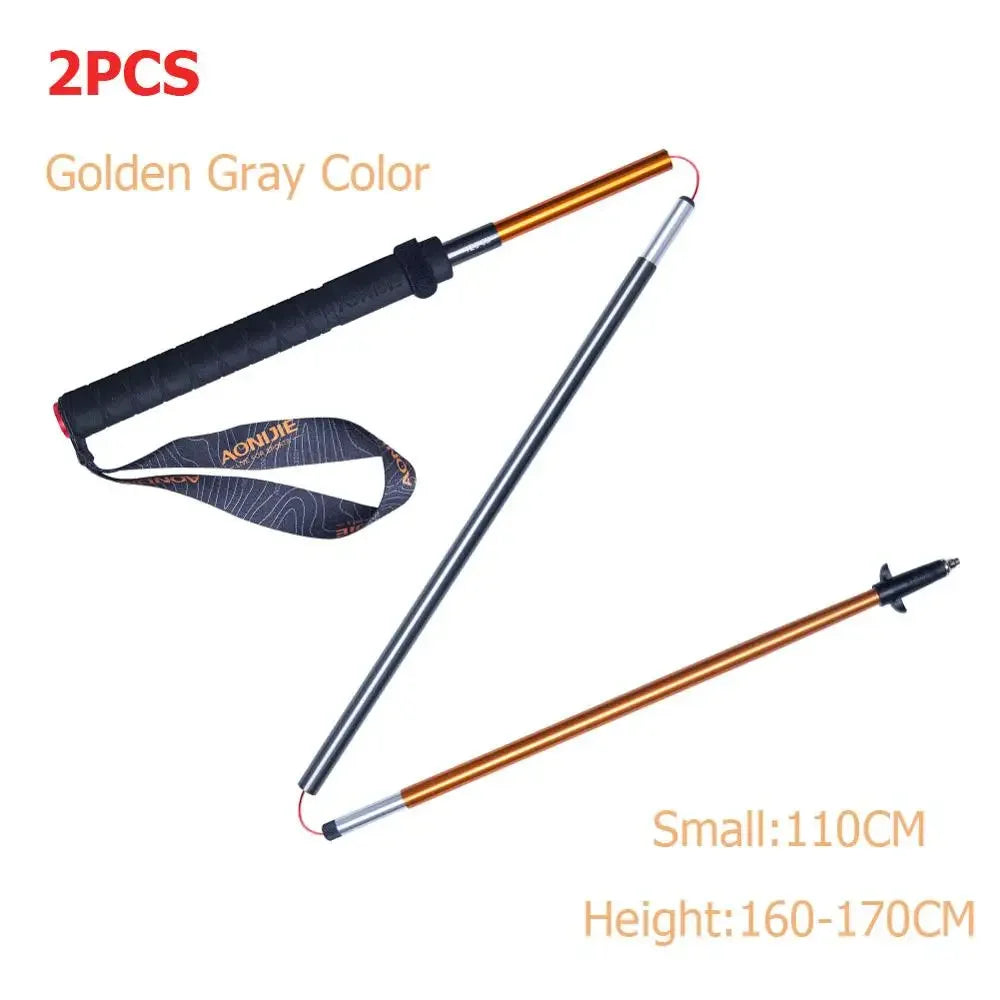 AONIJIE 2pcs Trekking Poles Folding Walking Stick Quick Lock Hiking Cane Carbon Fibers Adjustable Ultralight Walking Pole