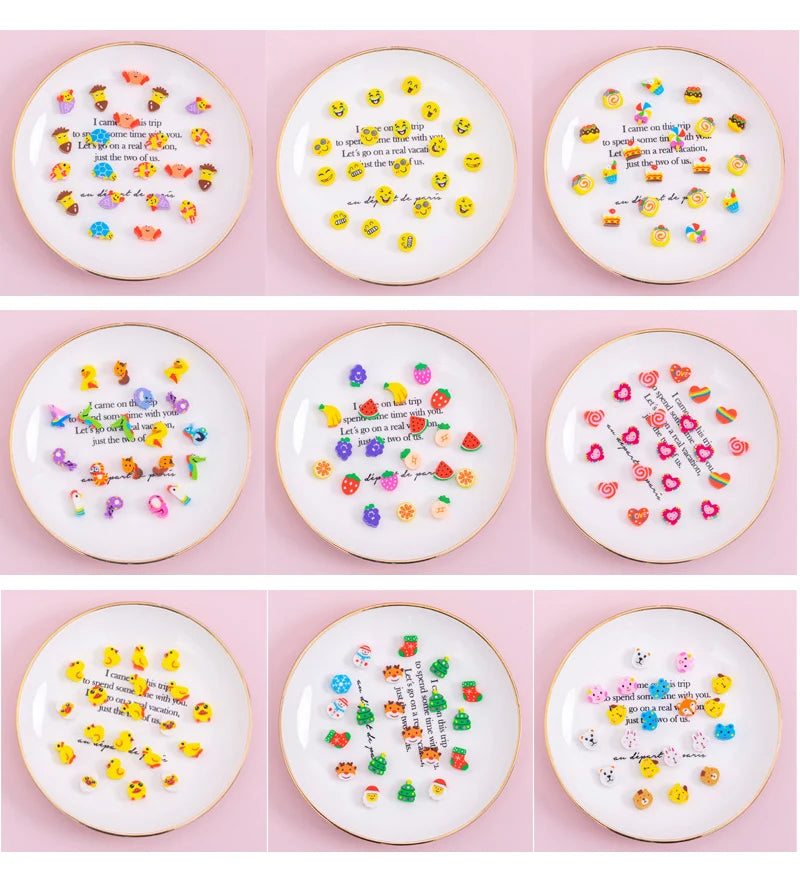 100~500pcs Mini Cartoon Eraser Bulk Multiple Styles Colored Fruit Animal Cake Design School Supply Student Festival Rewards TMZ