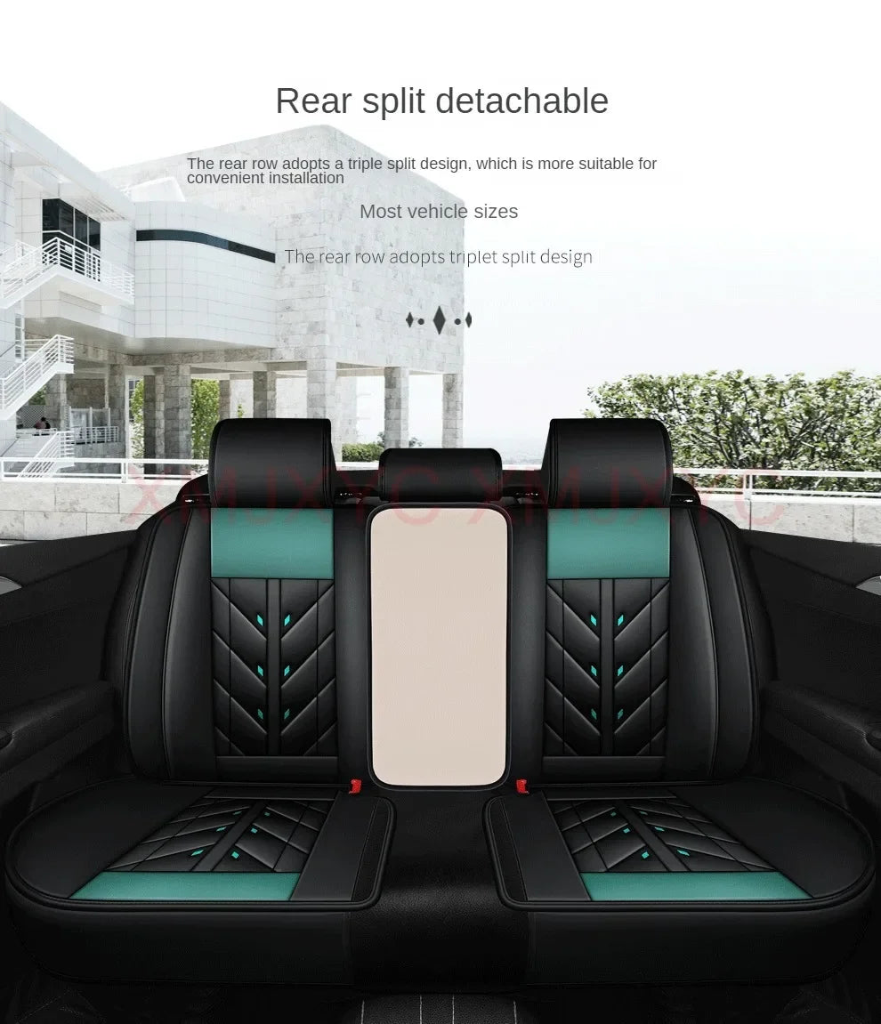 Universal Style Full Coverage Car Seat Cover for Ford Focus Mk4 Audi A6 4F W211 Skoda Kodiaq Clio 4 Car Accessories Pu Leather
