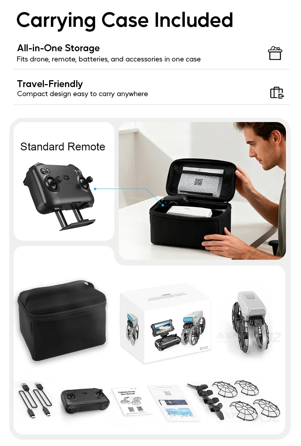 XJ2 Mini Drone 8K HD Camera, Foldable Brushless RC Quadcopter, Remote Control Toy for Kids Teens Beginners Gift Drone