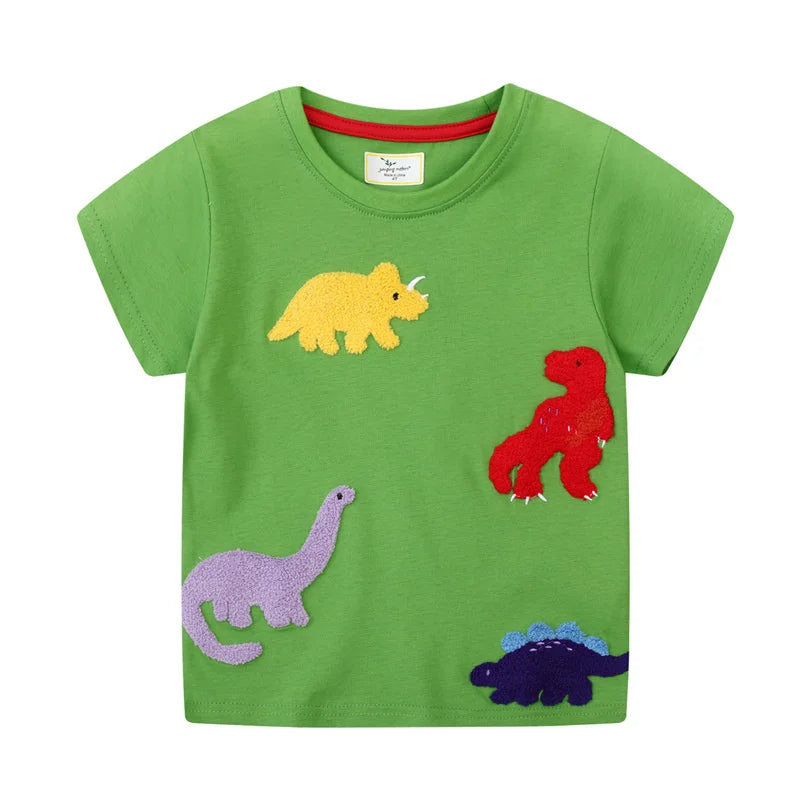 Jumping Meters 2-7T Animals Print 100% Cotton Baby Girls Tees Cotton Summer Toddler Clothes Kids Tops Children's Tshirts