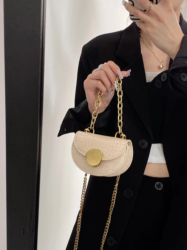 Fashion Chain Mini Crossbody Bag Women Classic PU Leather Flap Design Lipstick Coin Purse Girl Cute Earphone Bags