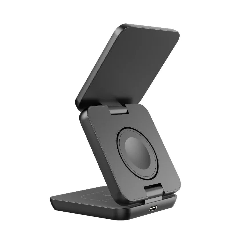 3 in 1 Foldable Magnetic Wireless Charger Stand for MagSafe Compatible iPhone 17 16 15 Apple Watch AirPods Pro 2 Strong Magnetic