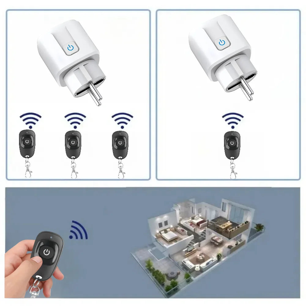 433mhz Socket Wireless Remote Control Switch Plug 110V 220V 15A EU FR On/Off Used for Light and Household Appliances 50meters