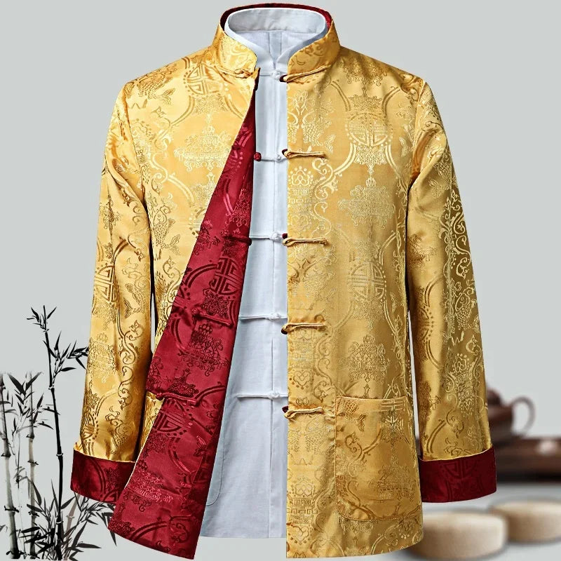 Chinese Style Men's Shirts Kung Fu Coats China New Year Tang Suit Traditional Clothing For Men Jackets Hanfu Men Clothing