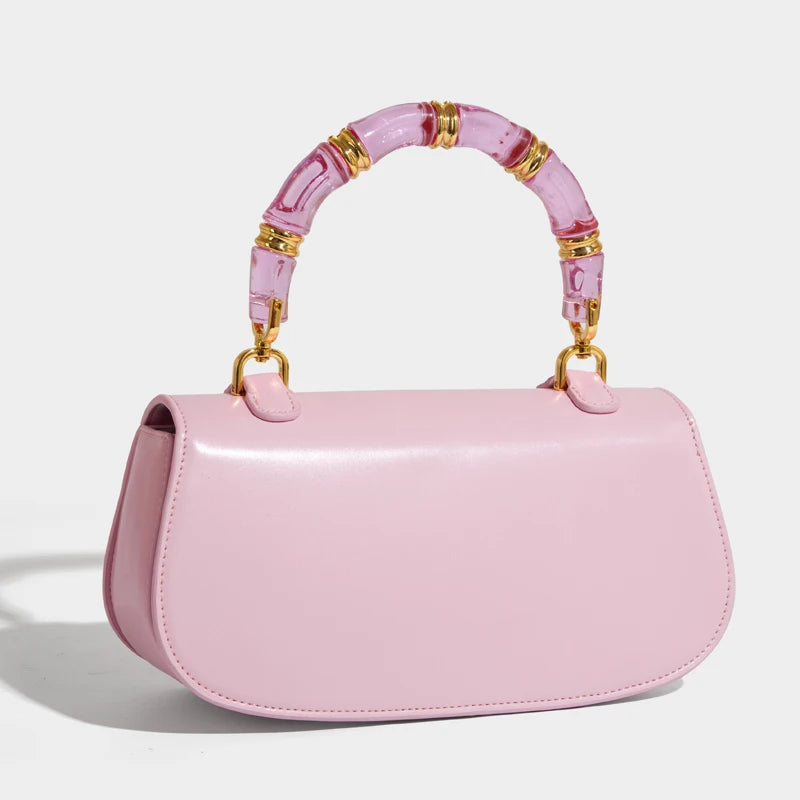 Classic Box Saddle Bags For Women Luxury Designer Handbags And Purses 2025 New In PU Acrylic Top Handle Small Underarm Shoulder