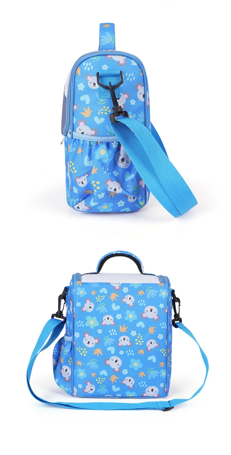 Children's Cartoon Portable Square Lunch Bag Ice Bag Student Insulation Meal Bag Traveing Outdoor Picnics Single Shouder Bag