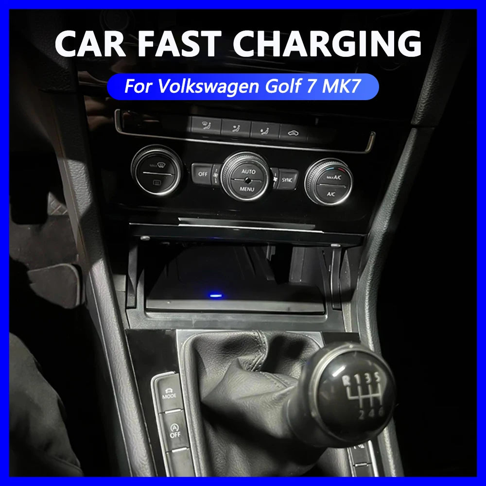 Moreway 15W Wireless Charger For VW Golf 7 MK7 2013-2019 Phone Holder Fast Charging Pad Charge trim Car Interior Accessories