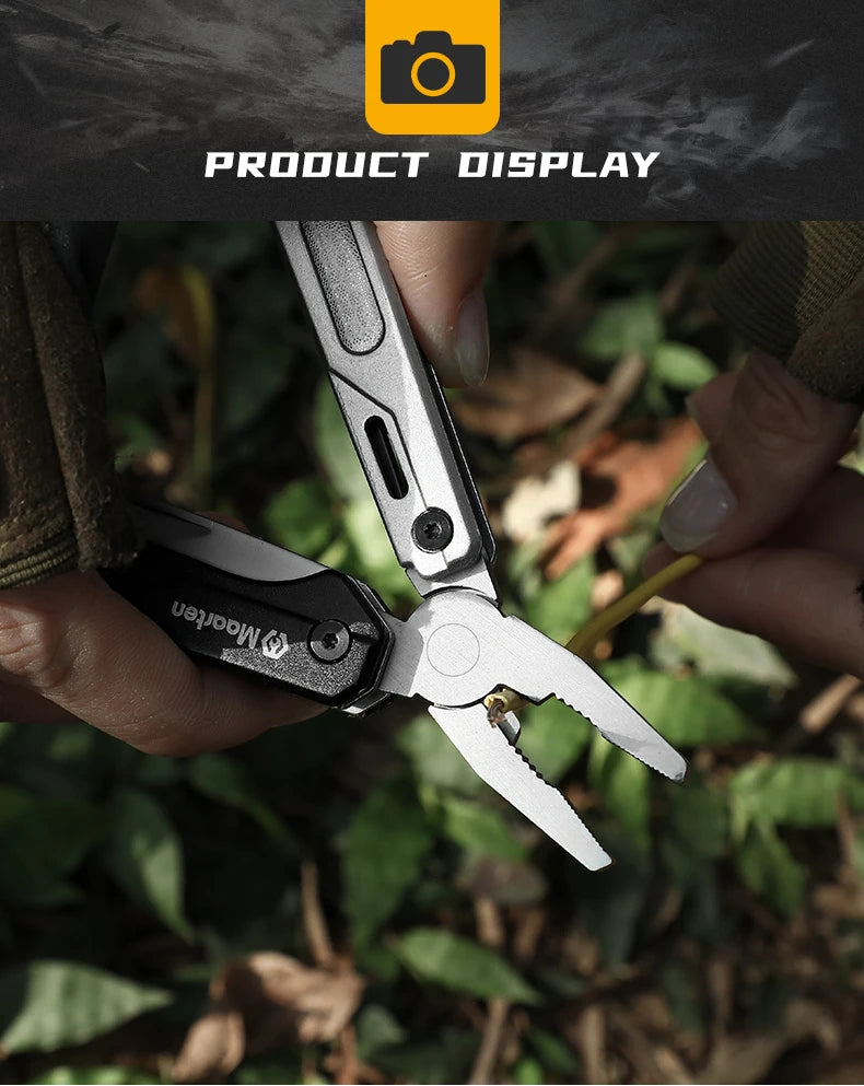 Maarten Multitool, 9-in-1 Stainless Steel Multi Tool Pocket Knife with Screwdriver,  Multitool Pliers, Survival Equipment