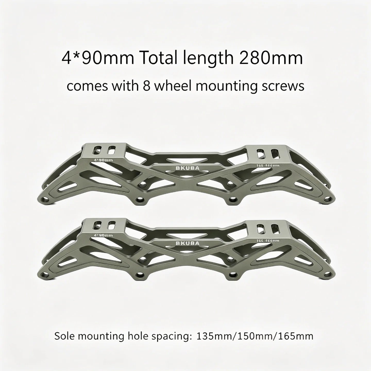 BKuba 4x90/100/110mm Speed Skate Frame, Aircraft Grade Aluminum CNC Machined Inline Skate Bracket