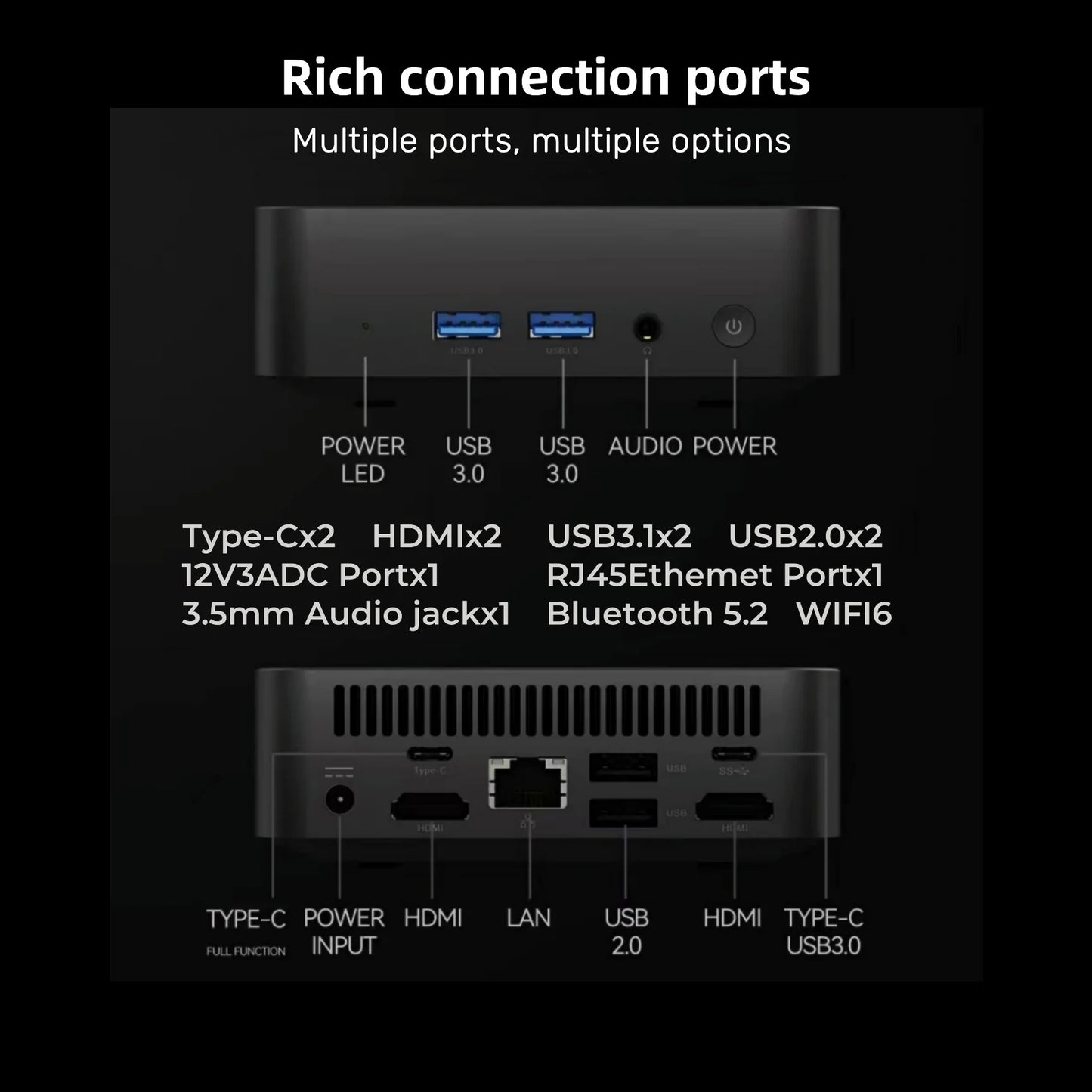 Mini PC Windows 11 Intel N150 Desktop Gaming Portable Computer PC 16GB 32GB RAM 1TB 2TB M.2 SSD MINIPC WiFi6 Office BT5.2 minipc