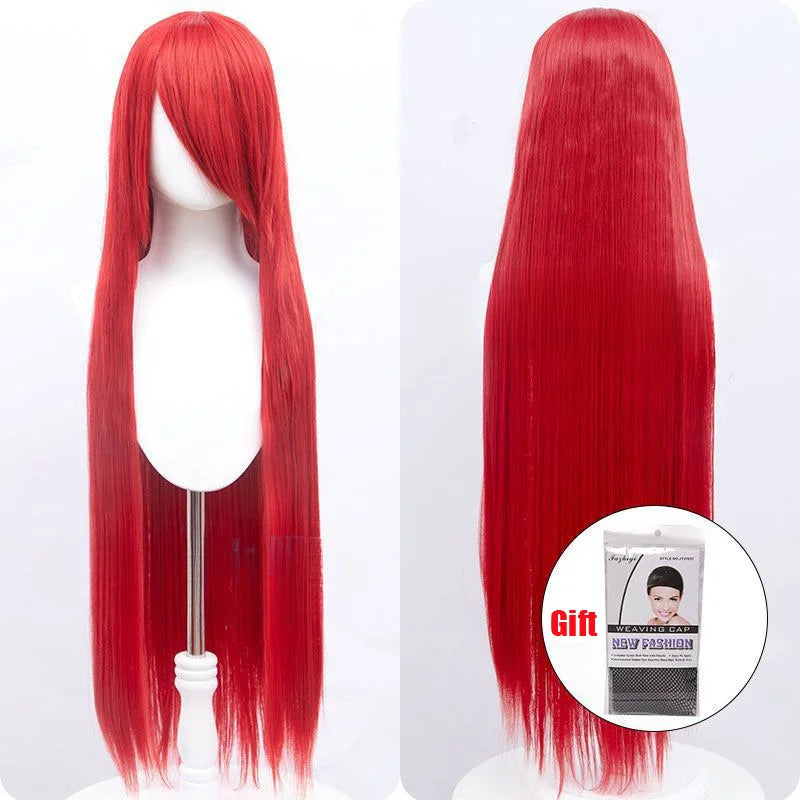 Snoya 100cm synthetic long straight cosplay wig with bangs Heat Resistant hair Anime pink blonde red purple women wig