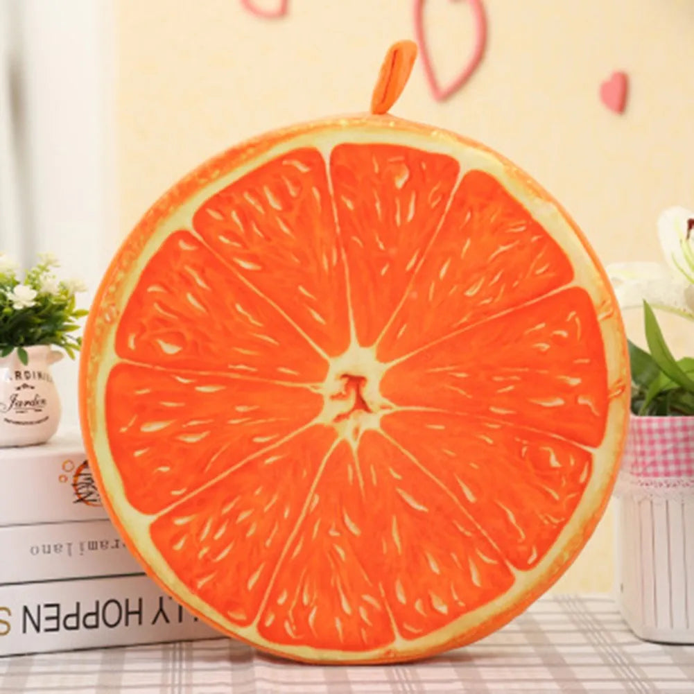33cm Cushion Fruit Shape For  In-bed Reading And Watching Back And Head Pillow Round Cushion Lint-free