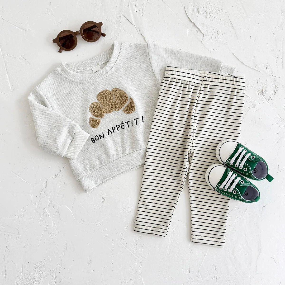 New Baby Suits Cartoon Clothing Boy Infant Sets Long-Sleeve Bread/Biscuits Sweatshirts Top Pants Autumn Winter Toddler Outfits