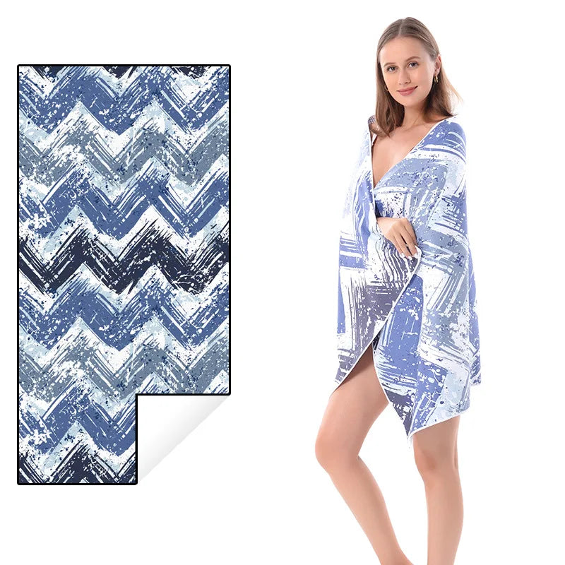 Quick-drying Microfiber Bath Towel Beach Resort Swimming Beach Towel single-sided Sweat Absorption  Sun  Beach Towel
