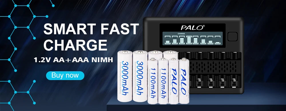 PALO 1.2V AA Rechargeable Batteries 3000mAh aa Ni-MH 100% Original High Capacity Current AA Battery Rechargeble For Camera Toys