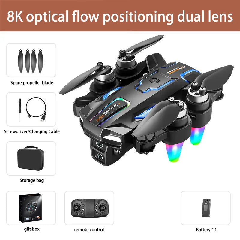 A22 Max Drone 8k Esc Dual Camera 5g Hd Aerial Photography Wifi Optical Localization Obstacle Avoidance Brushless Rc Drone