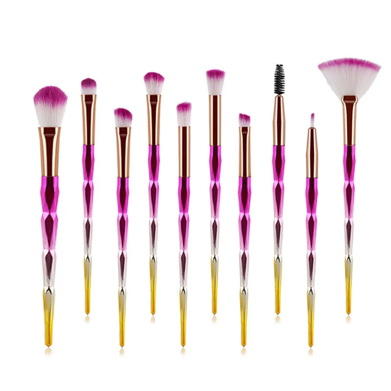 Diamond Makeup Brushes Set Beauty Make Up Brush Tool Cosmetic Powder Foundation Blending Eye Shadow Eyebrow Eyelash Brush