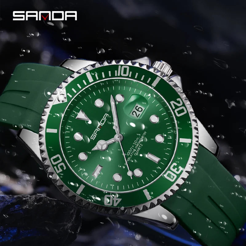 SANDA 2025Top Brand Luxury Fashion Men's Watches 30M Luminous Waterproof Quartz Wristwatch For Male Clock Calendar Relogio