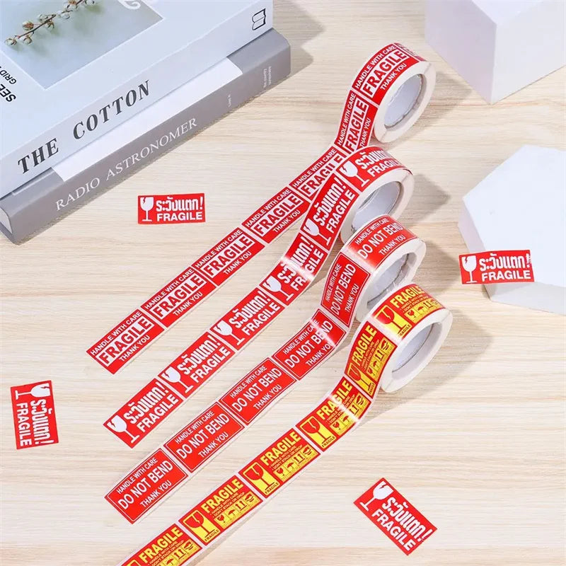 Fragile Warning Sticker 250PCS/Roll Shipping Labels Stickers For Delivery Glass Product Warning Labels Adhesive Mini Papers