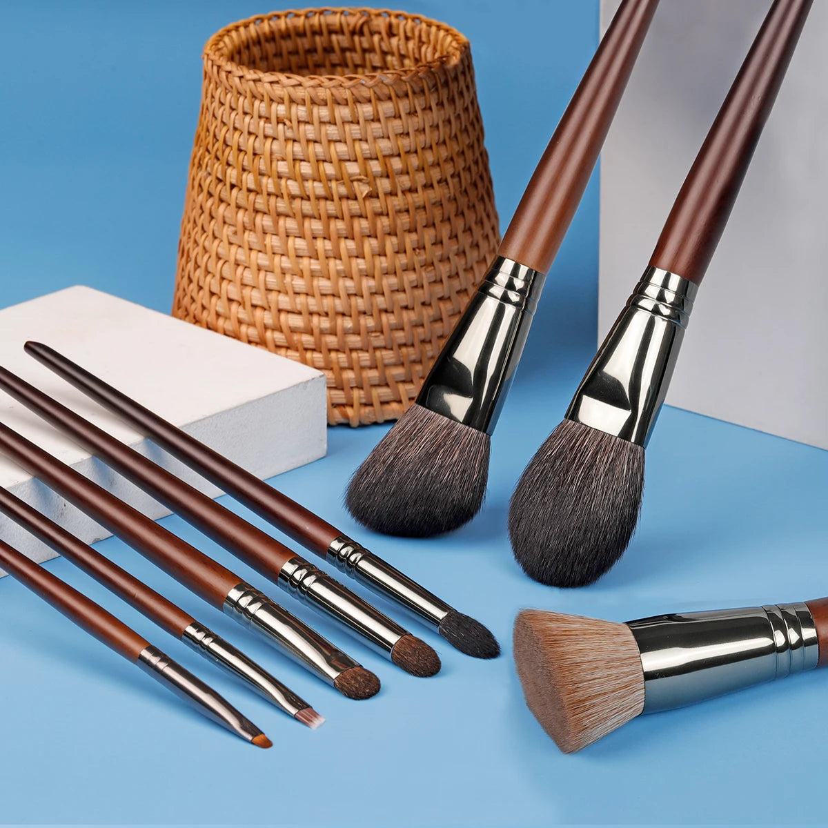 OVW Makeup Brushes Natural Hair Foundation Powder Eyeshadow Contour Professional Makeup brush Set Kit maquiagens