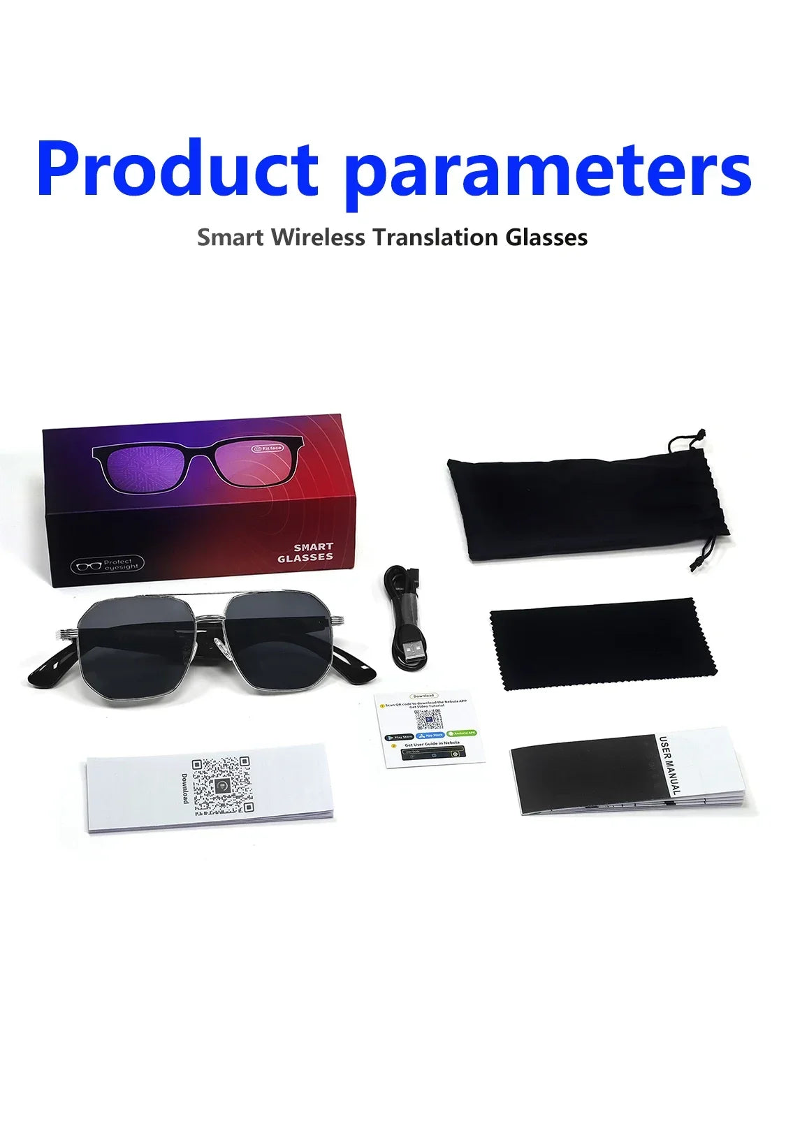 GY300 smart glasses Intelligent WirelessTranslation Glasses Sunglasses Voice Remote Control Music Eyewear Waterproof Eyeglasses