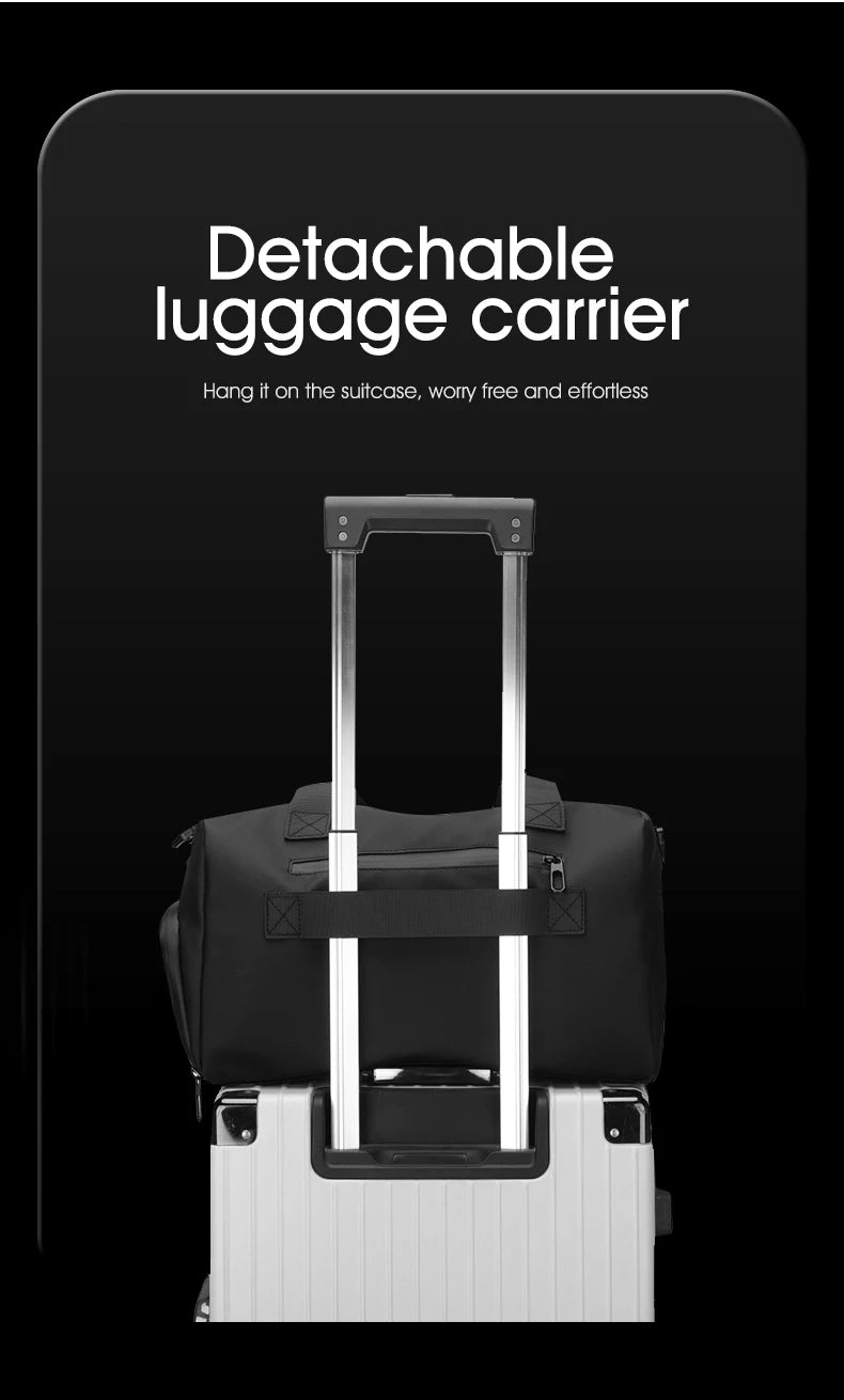 Unisex Large Capacity Handbag Crossbody Shoulder Bag Water-resistant, Gym Bag, Travel Bag for Men, Also Fits on Luggage Trolley