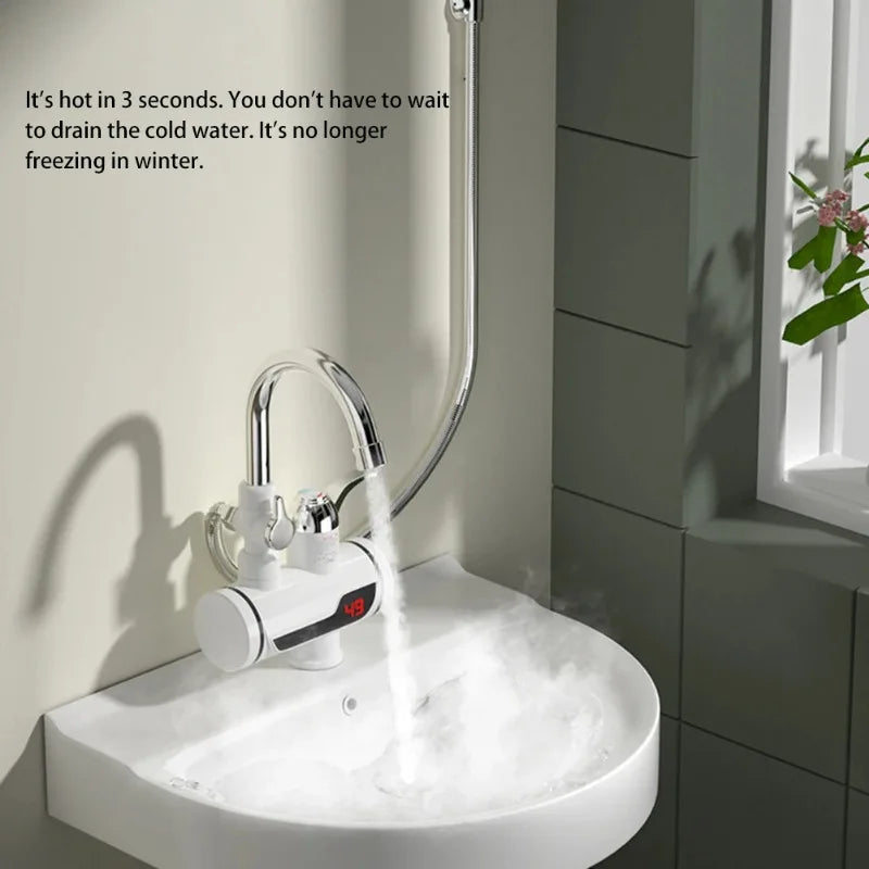 3000W Instant Electric Water Heater Shower Digital Display 220V Kitchen Bathroom Tankless Hot Water Faucet Heater