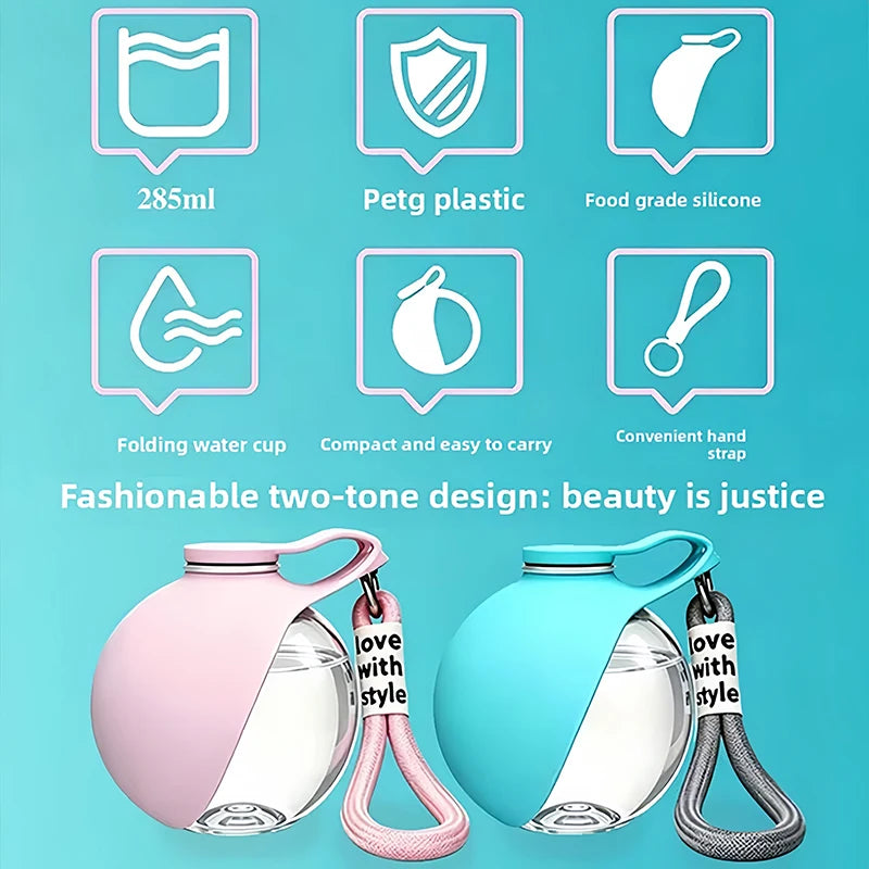 Pet Companion Water Bottle,Portable Water Bottle for Walking Dogs,Hand-held Hanging Rope for Cats and Dogs To Drink Water Bottle