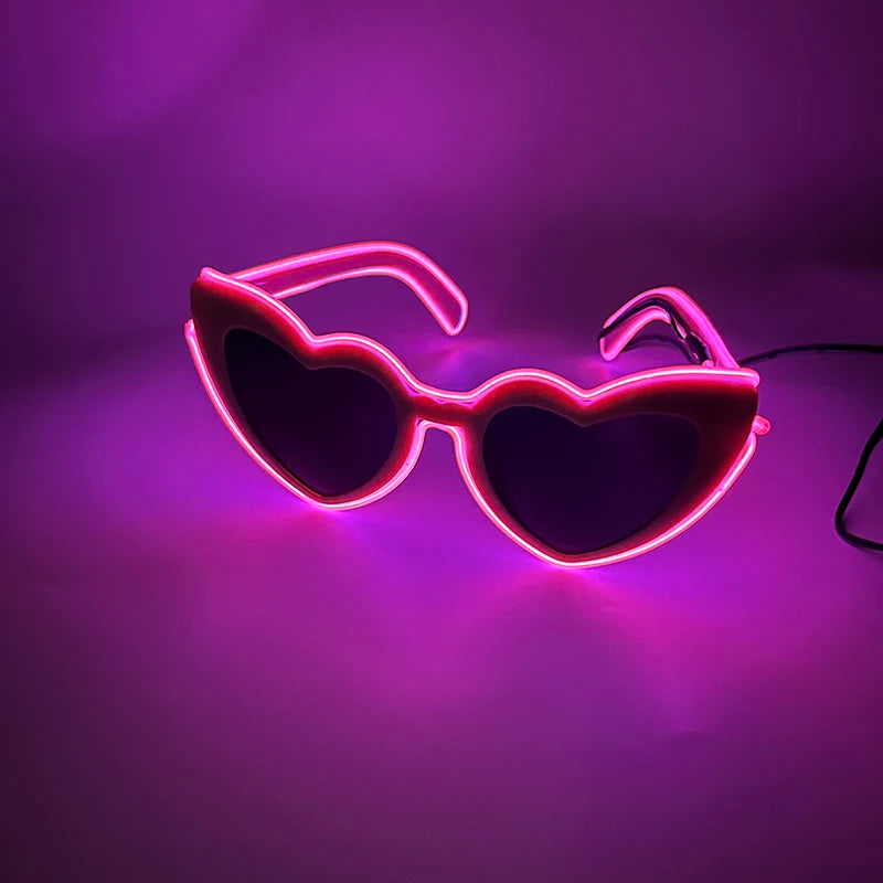 LED Just Married Glasses Wedding Bride To Be Surprise Gift Couple Glasses Souvenirs Glowing Heart Glasses Married Sunglasses