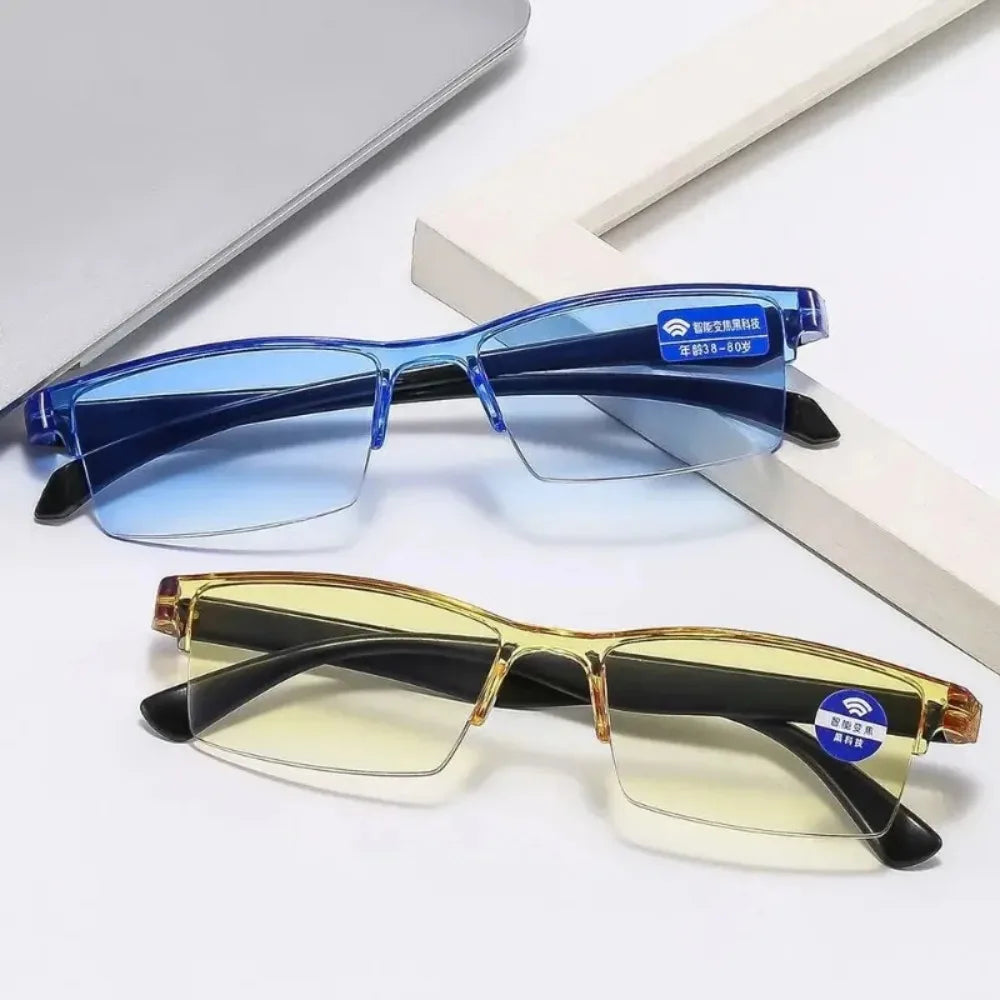 New Smart Automatic Zoom Reading Glasses Rimless Optical Presbyopia Eyewear Spectacle Ultralight Computer Goggles Unisex