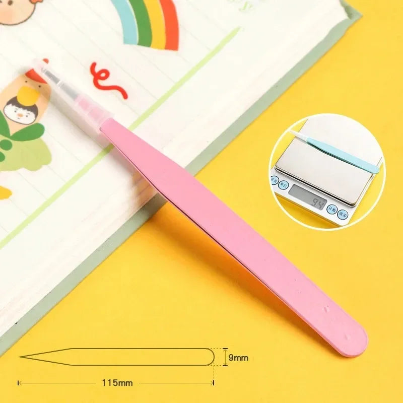 Color Eyelash Comb Tweezers Carbon Steel Professional Pincet Lashes Extension Tweezers False Eyelashes Applicator Makeup Tools