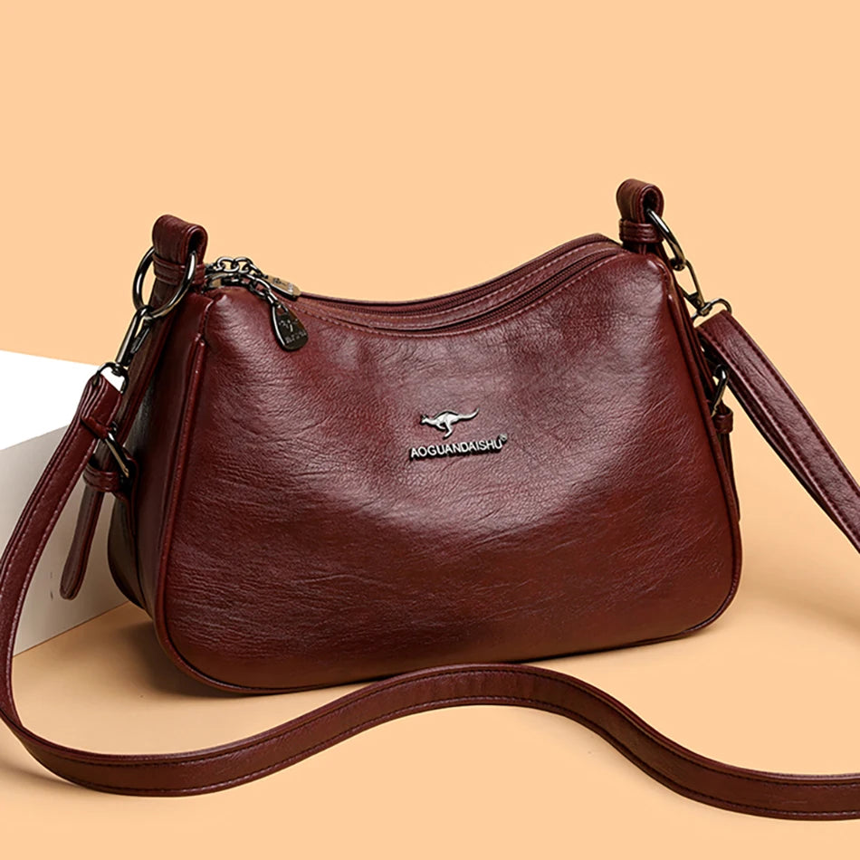 Luxury Designer Ladies Handbags New High Quality Leather Shoulder Bag for Women Female Retro and Minimalist Crossbody Bag Purses