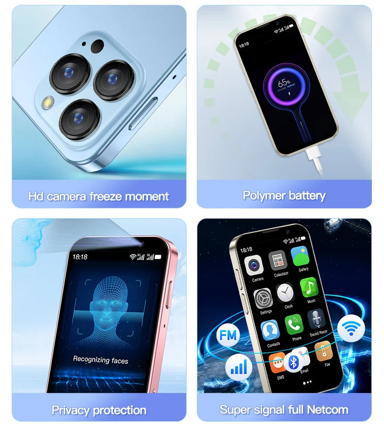 2025 New Mini Android Smartphone 3G WCDMA 2GB RAM 16GB ROM 3.0" Display 5MP Camera Dual SIM Smart Cellphone Play Store WhatsAPP