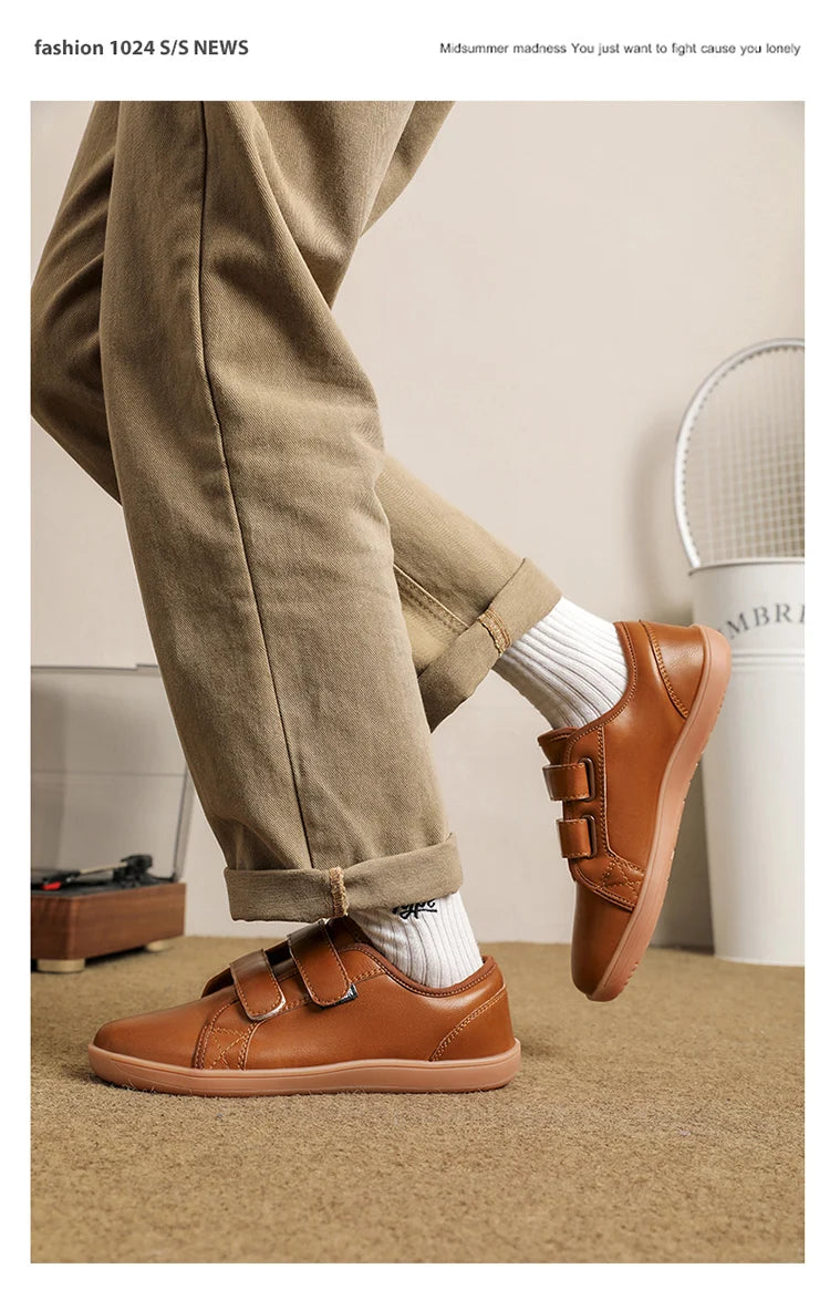 Mens/Women Barefoot Walking Shoes Wide Toe Zero Drop Minimalist Shoes Leather Comfortable Casual Shoes for Gym Driving Office