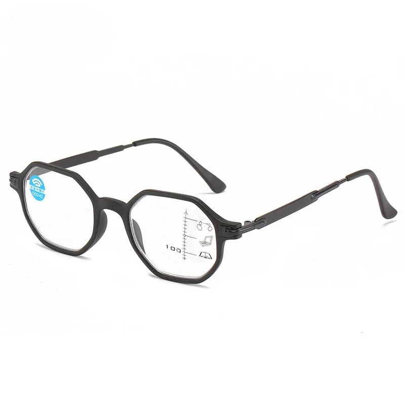 Multifocal Presbyopia Glasses HD Intelligent Anti Blue Light Hyperopia Glasses Neutral Multifocal Reading Glasses for Men