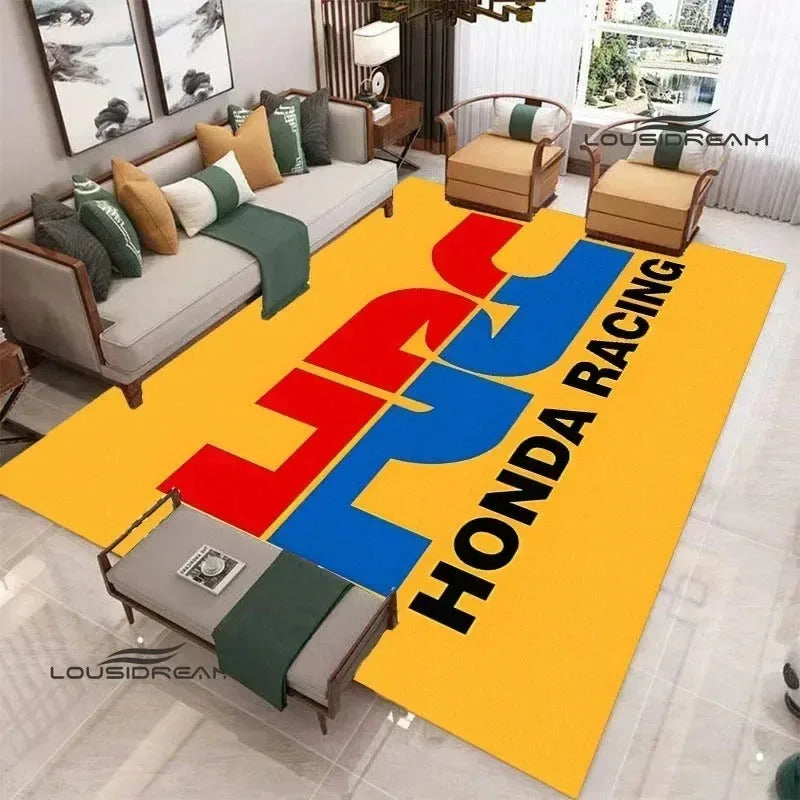 HRC HONDA Motorcycle Logo Printed Carpet Non-slip Carpet Carpets for Living Room Yoga Mat Outdoor Carpet Birthday Gift