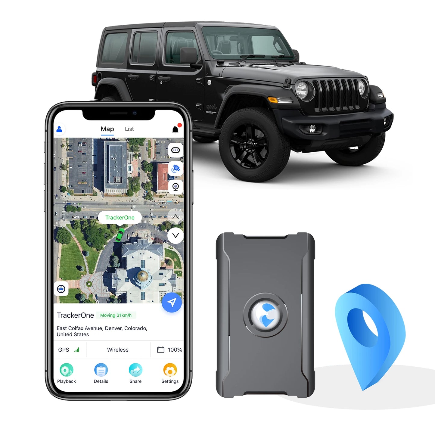 Portable Auto Tracker 6000mAh Big Battery Long Last Vehicle Locator Motorcycle Car Security Protection with iOS Android APP