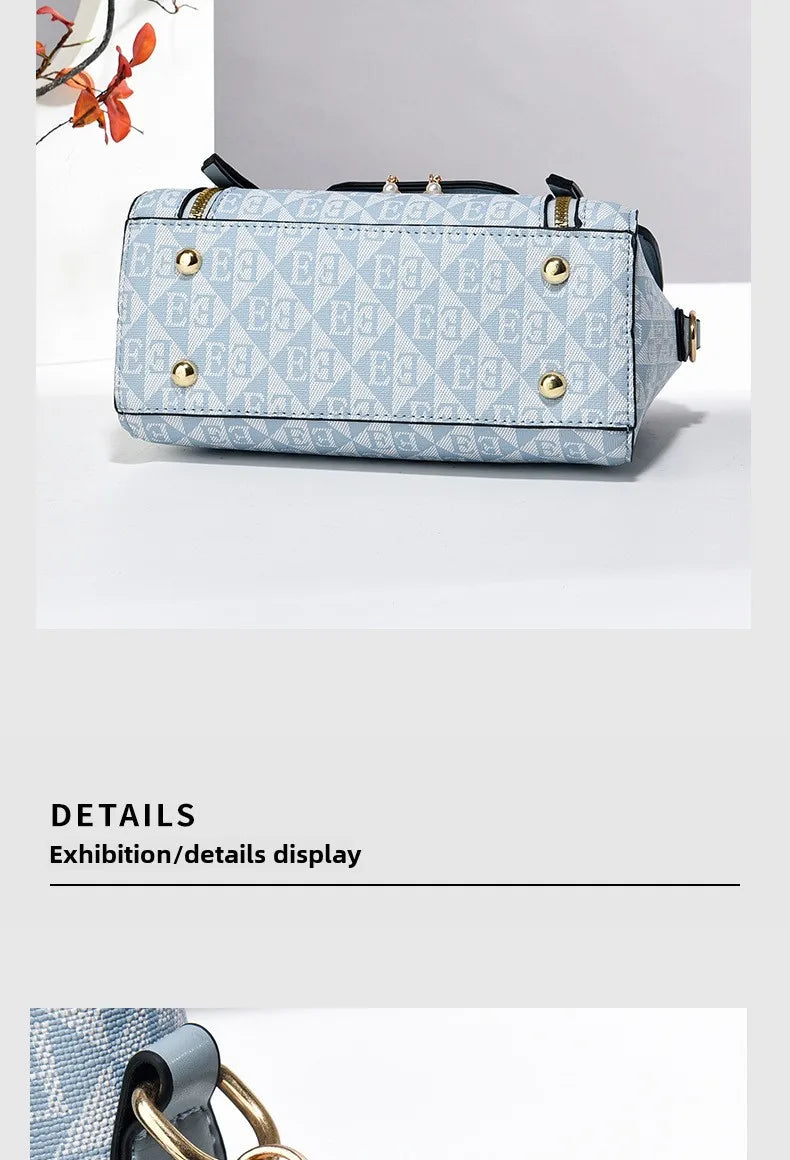 Women's Handbag, New Fashion Trend, Embossed Solid Color, Versatile Casual Shoulder and Crossbody Bag for Women