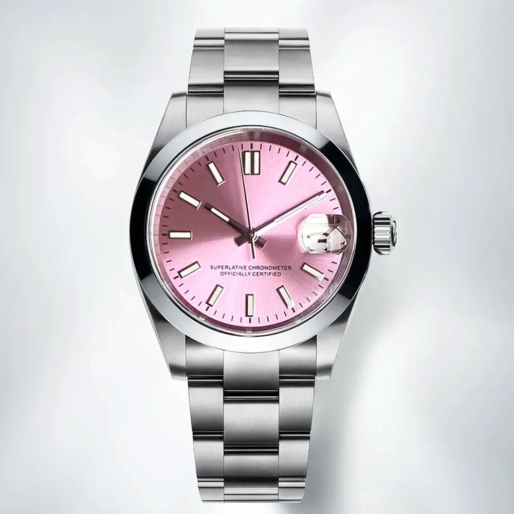 Tandorio New Round Sapphire Glass 200m Waterproof Black Sunbrust Dial Japan NH35A Automatic Mechanical Movement Men's Watch