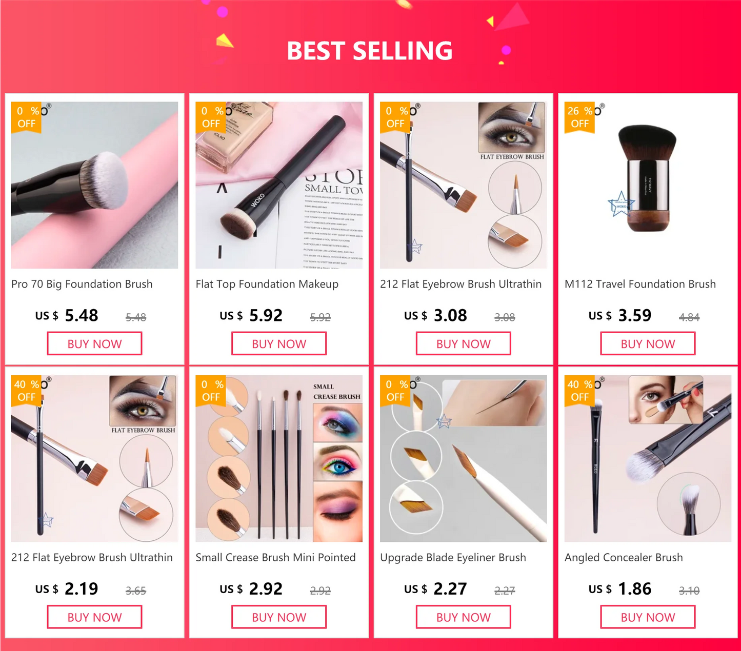 PRO 47 Foundation Brush Broom Foundation Shadow Brush Liquid Cream Blending Blush Angled Professional Makeup Brush Cosmetic Tool