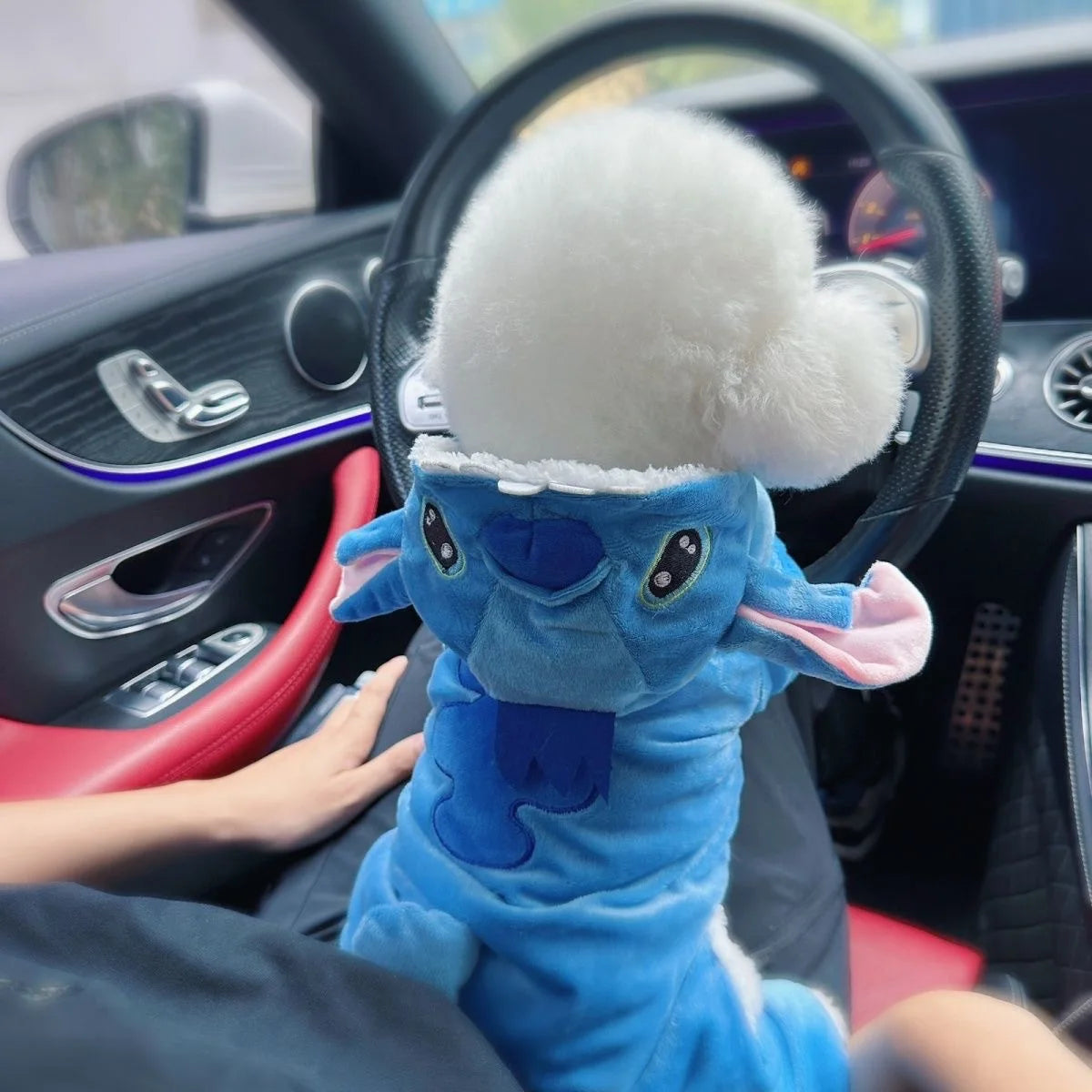 Anime Cartoon Cute Lilo Stitch Pet Costume Cat Dog Transform Plush Lined Snap Jacket Four-Legged Clothes Surprise Gift for Fans